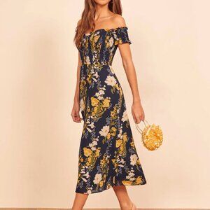 NWOT - Reformation Murphy Dress in Graciella (Navy Floral) - 10